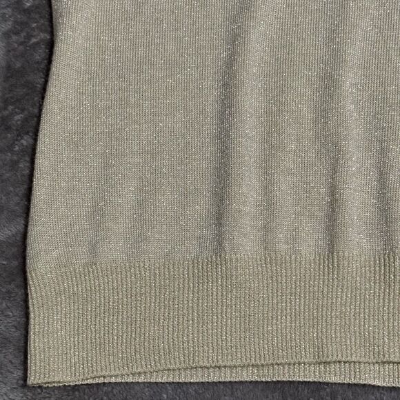 Villager Vintage 90s Shimmery Knit Sleeveless Layering Turtleneck Top L - Picture 3 of 5